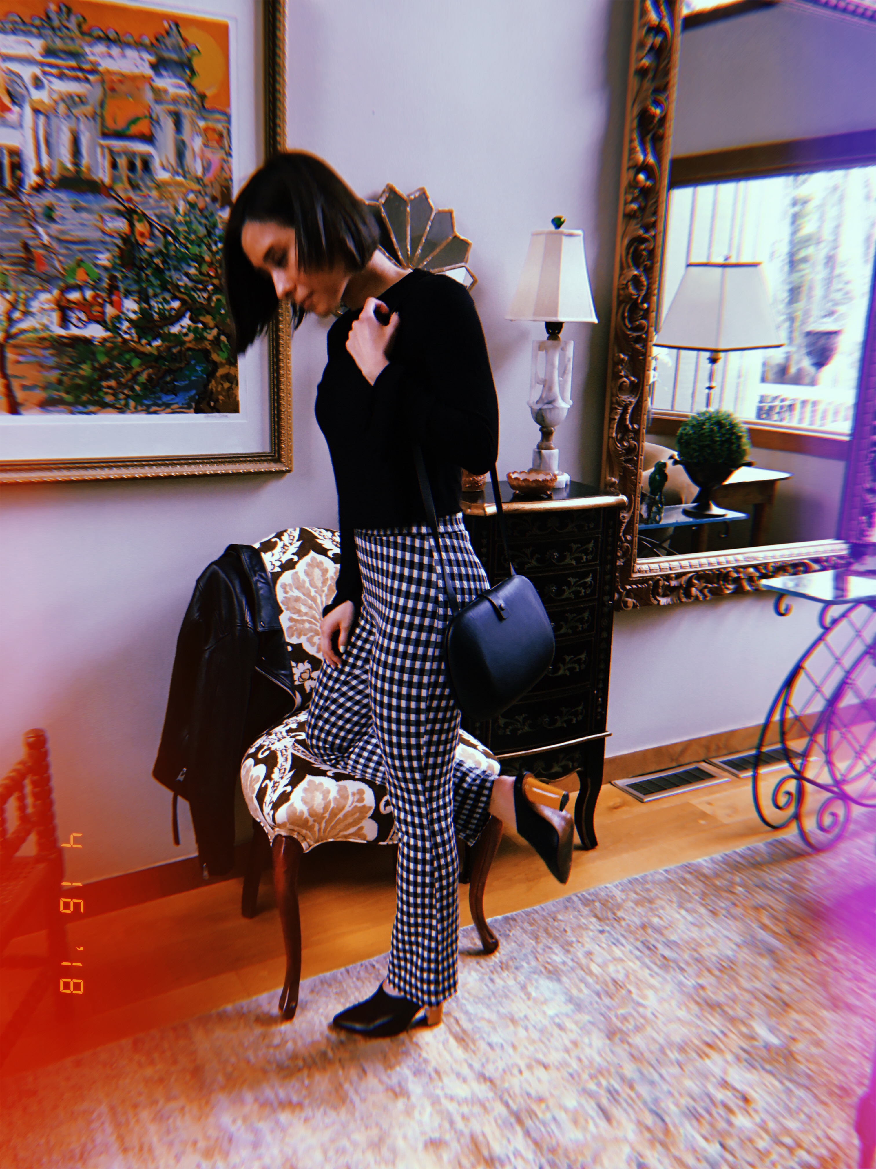 boston fashion blogger in gingham pants, spring trends